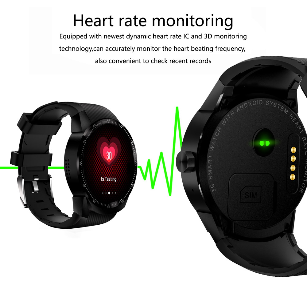 K98H 3G Smart Watch Phone Support GPS WiFi Heart Rate Monitor Wristwatch