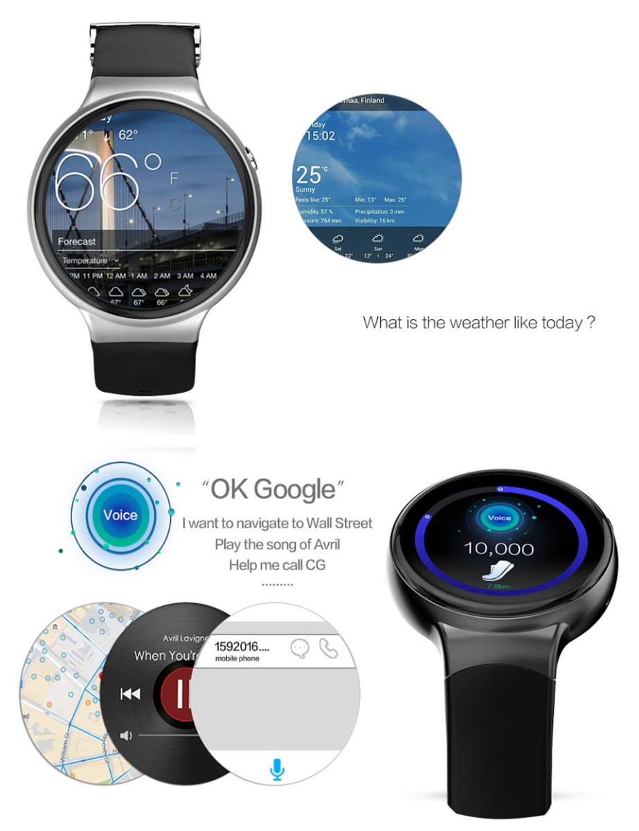 I4 Plus 3G Bluetooth Smart Watch Phone GPS Heart Rate Monitor Smartwatch