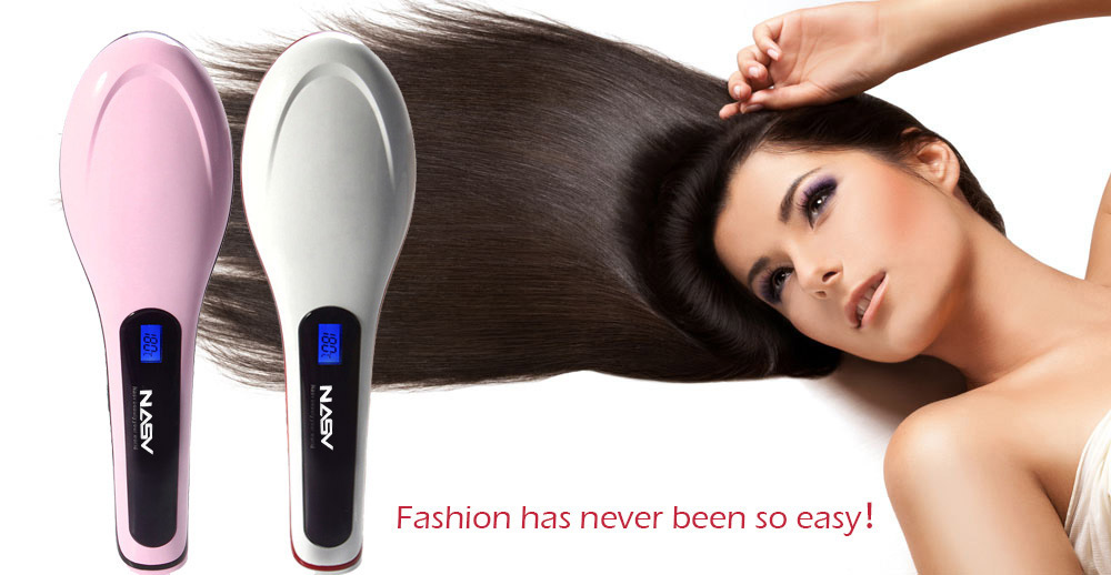 NASV NASV-100 Straight Hair Comb Brush with LCD Display