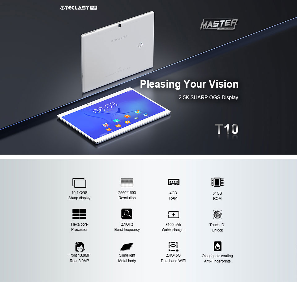 Teclast Master T10 10.1 Inch Tablet PC Fingerprint Sensor