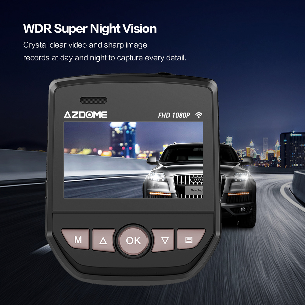 Azdome A305 WiFi 170° Car DVR 1080P Full HD Night Vision Dash Cam