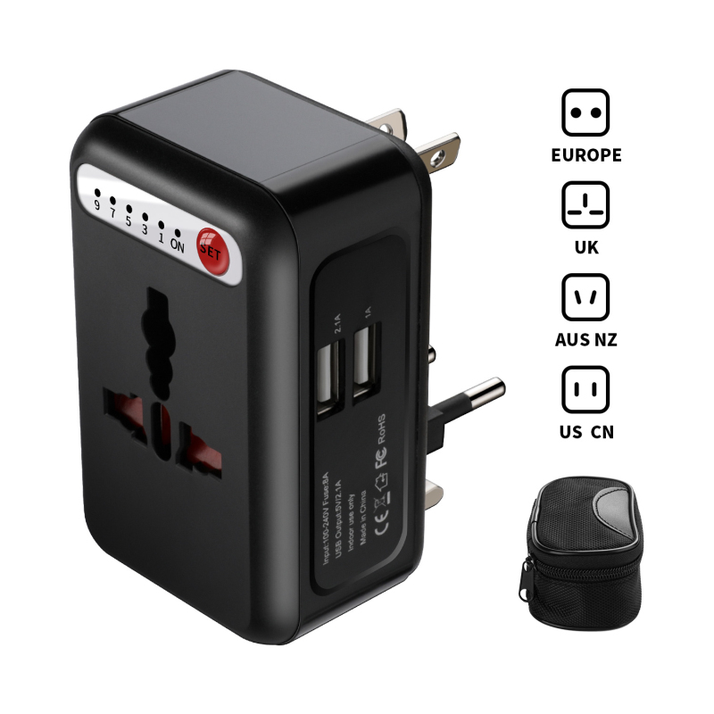 SeenDa Universal Travel Power Plug 2 USB Ports 5 V 2.1A