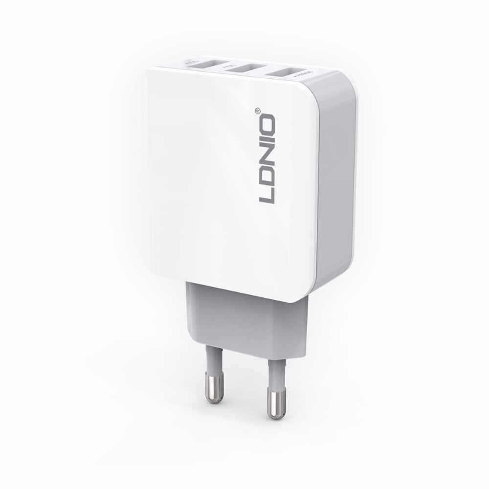 LDNIO A3301 3 Plug USB Power Charger for iPhone iPad Samsung 5V 3.1A 