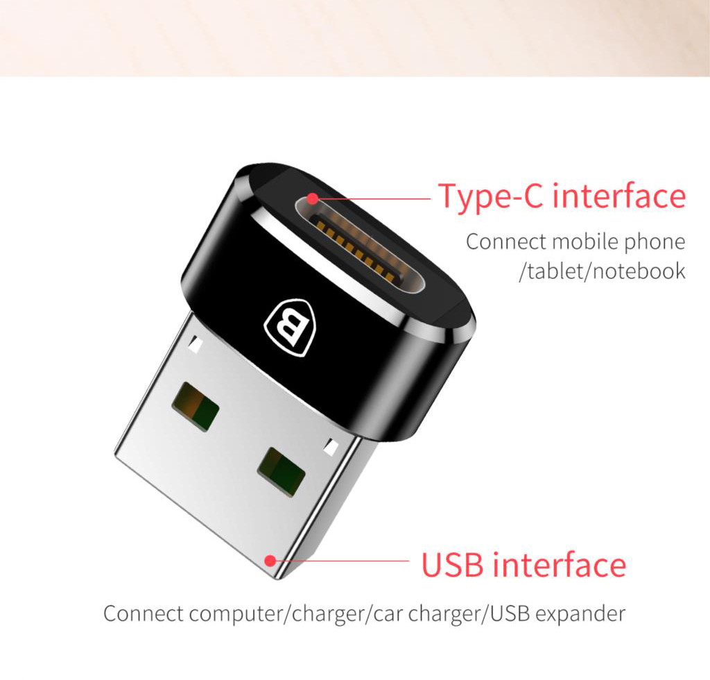 Baseus CAAOTG-01 Mini Type-C Female to USB Male Adapter Converter 