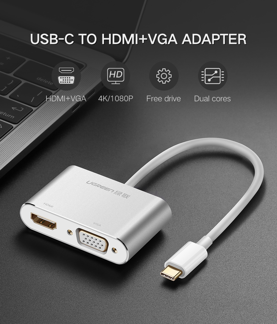 Ugreen CM162 Type-C to HDMI and VGA Converter