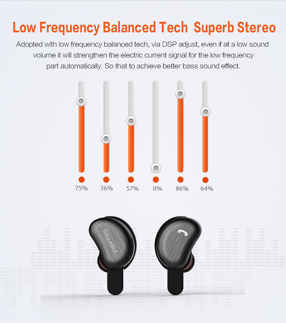 SYLLABLE Stereo D9 In-ear Wireless Bluetooth Earbud IPX4 Waterproof 
