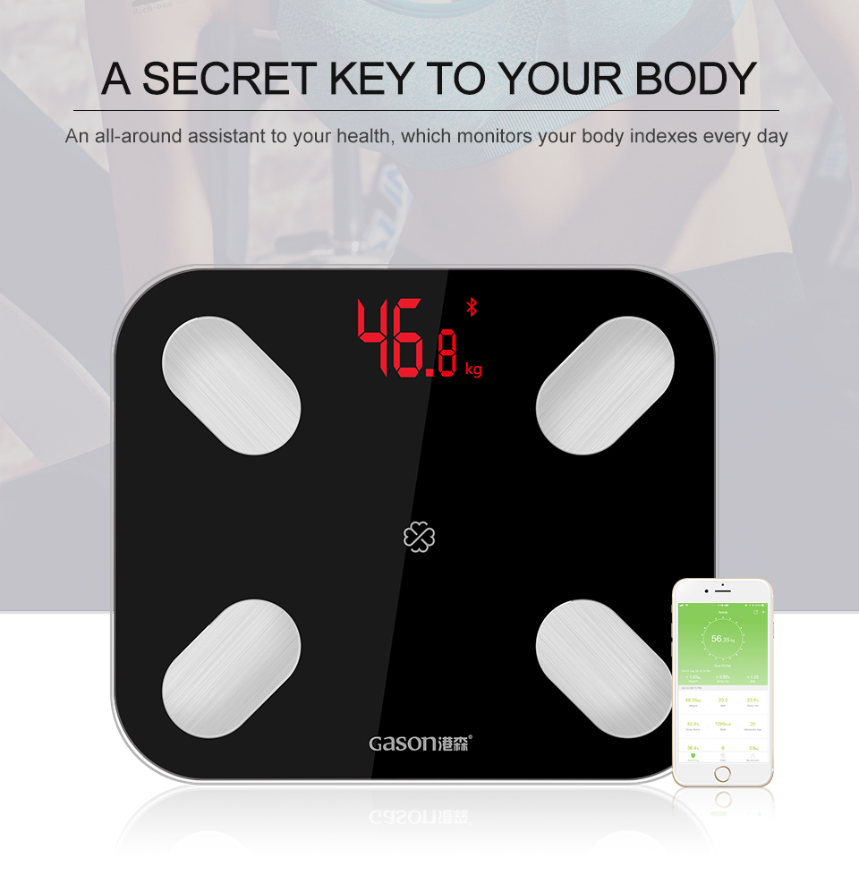 Gason S4 LED Bathroom Digital Fat Body scale 