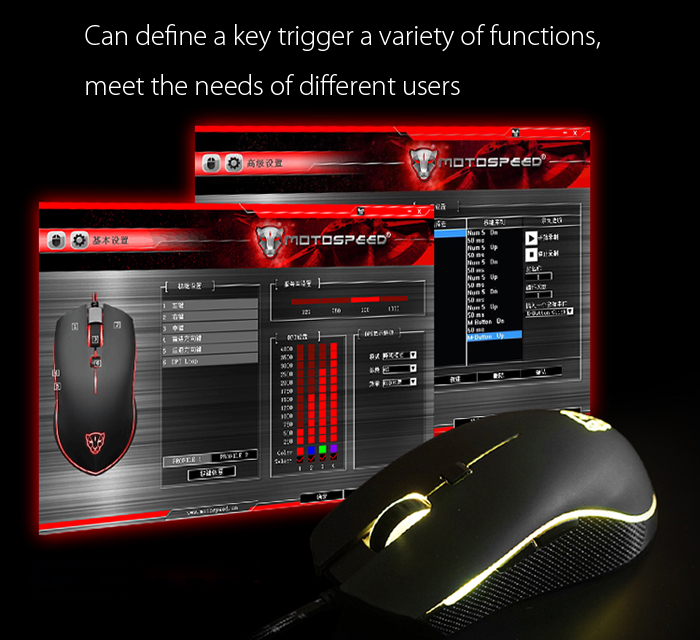 New Motospeed V40 Wired Gaming Mouse for Gamer 4000 DPI 6 Buttons LED Breathe 