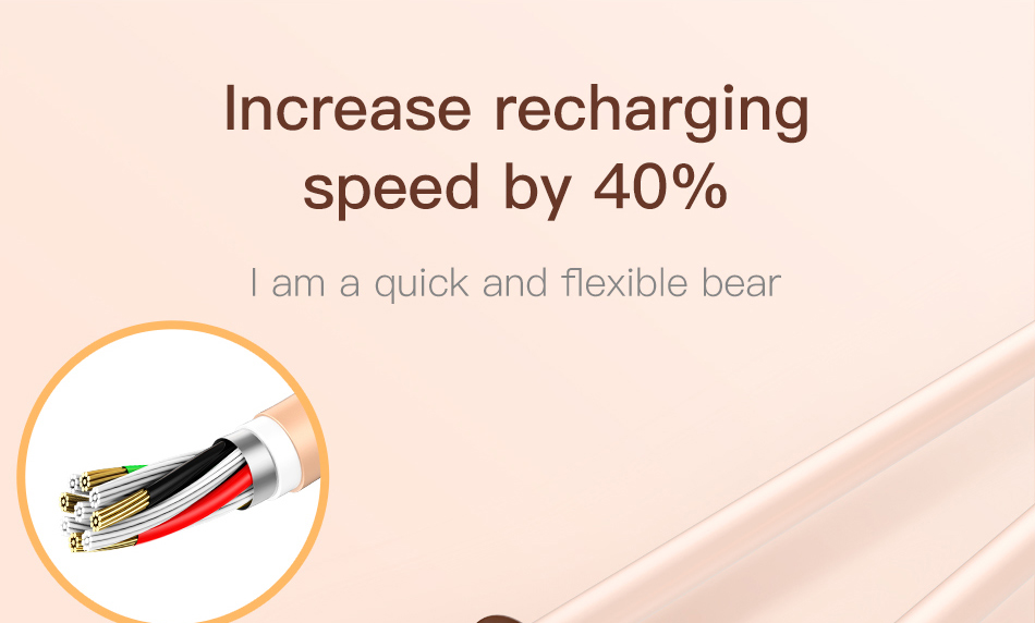 Baseus Cute Bear USB Charger Cable for iPhone 