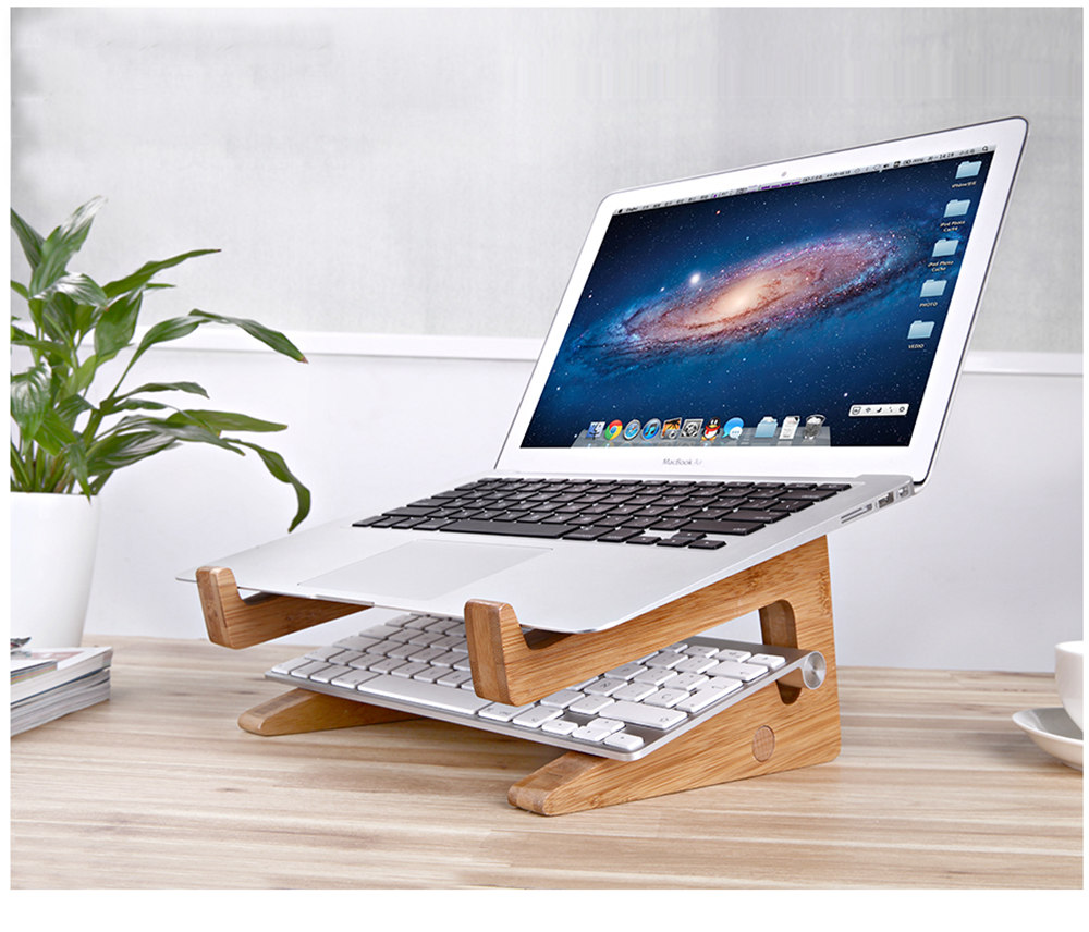 SeenDa Wooden Folding Desktop Stand Bracket for Laptop iPad Multifunction Detachable DIY