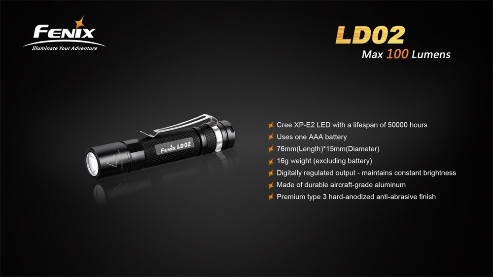 fenix ld02 edc flashlight