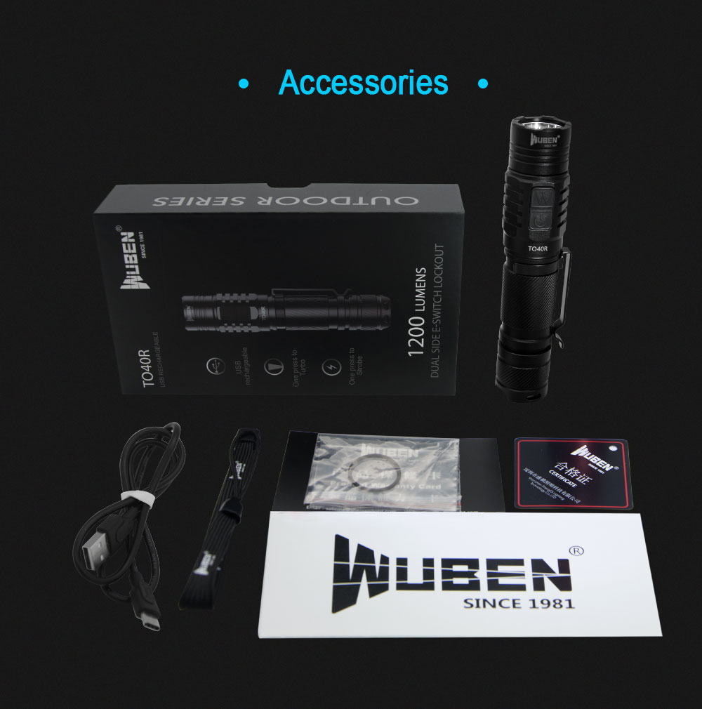 wuben to40r usb flashlight