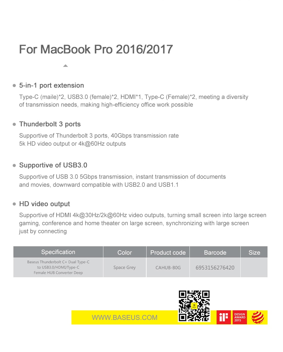 baseus macbook hub usb3.0