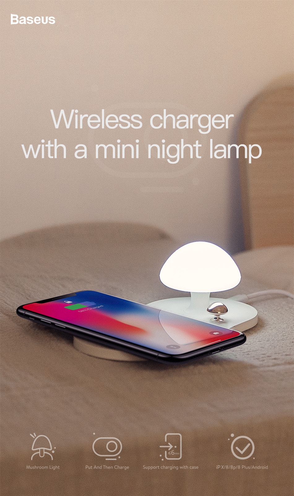 baseus mushroom wireless charger