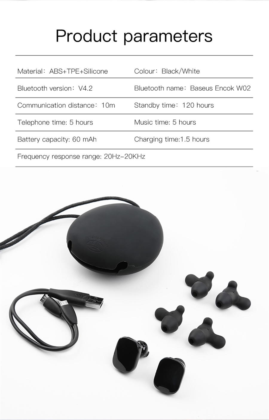 baseus w02 wireless earbuds
