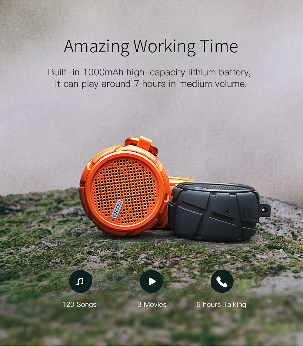 QCY BOX2 Waterproof Bluetooth Speaker 4.2 Sound 3.5mm UX with Mic