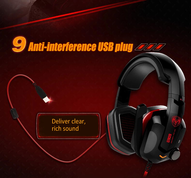 Somic G909 Gaming Headset for PC Gaming with Mic Volume Control Vibration Function 