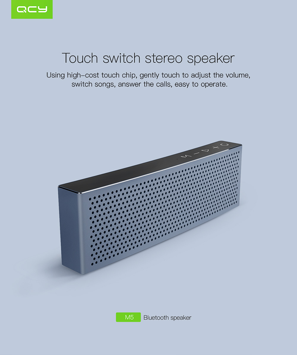 QCY M5 Wireless Portable Speaker with 3D Stereo Sound System Bluetooth V4.1