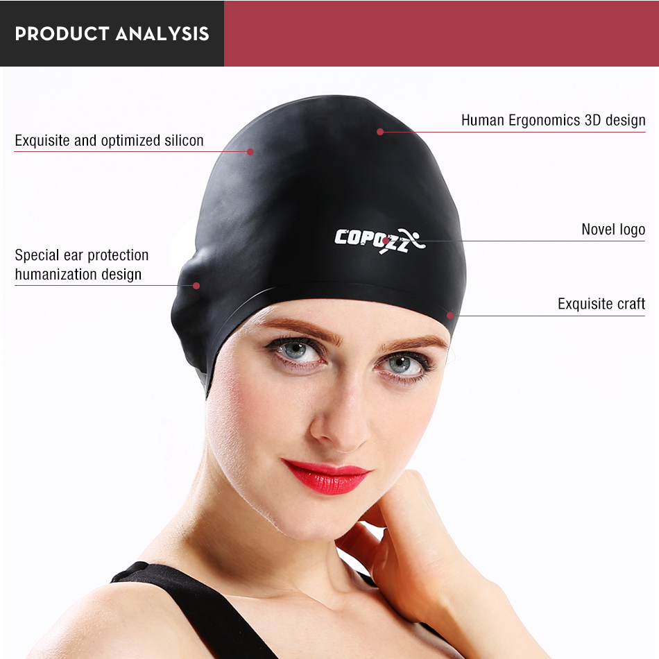 COPOZZ New Flexible Silicone Waterproof Swimming Caps 
